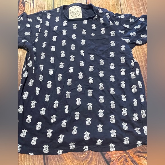 Denim & Flower Other - Denim & Flower Men's L Blue Pineapple Print Short Sleeve Slim T-Shirt